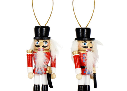 Notenkraker Kerst | Houten Soldaat | Kerstversiering | 6 Stuks | Multicolor | 8 cm