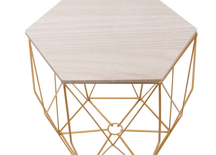 Salontafel | Salontafel Set | Rond | 3-Delig | Goud/Hout