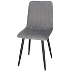 Scandinavische Stoel - Gestoffeerd - Fluwelen - Metaal - Woonkamer - Keuken - Eetkamer - Interieur - Grijs - Zwart