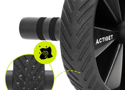 Buikspierwiel | AB Wheel | Buikspierroller | Inclusief Kniemat | Zwart/Blauw