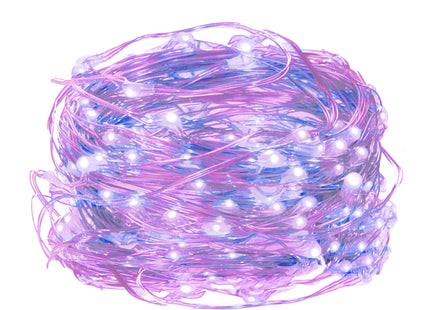 Kerstboomverlichting - 100 LED - Microdraden - 9.9 M - Roze/Blauw
