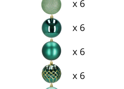 Kerstballen | 30 Stuks | 8 cm | Groen | Goud