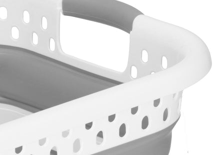 Wasmand | Opvouwbare Wasmand | Rechthoek | 24L | Grijs/Wit