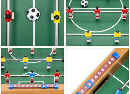 Voetbaltafel - Tafelvoetbal - Tafelvoetbalspel - 2 Ballen - Scoreteller - Hout - 69x61x35 cm -
