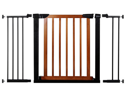 Traphekje | 118 - 124 cm | Traphek | Veiligheidshekje | Metaal | Hout | Zwart/Bruin