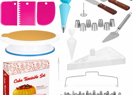 Taart Decoratie Set | Draaiend Taartplateau | 124-Delig