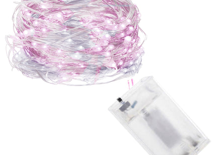 Kerstboomverlichting - 100 LED - Microdraden - 9.9 M - Koel Wit/ Roze