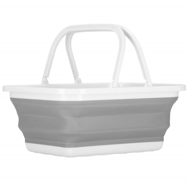 Wasmand | Opvouwbare Wasmand | Rechthoek | 8.5L | Grijs/Wit