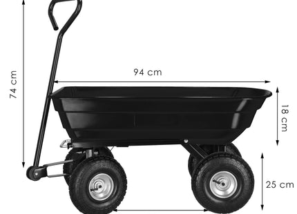 Tuinkar | Kiepfunctie | Kantelwagen | Bolderkar | Kunststof | 250 Kg | 110x51x110 Cm