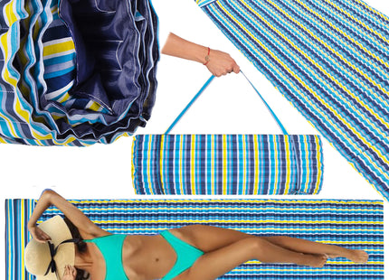 Strandmatras - Opvouwbaar - Kussen - Strepen - 180 X 60 CM - Kleurrijk