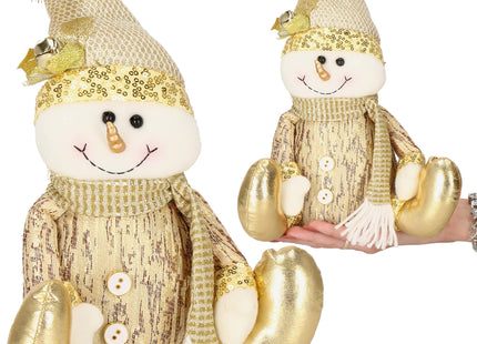 Sneeuwpop - Kerstversiering - Goud - 38 cm