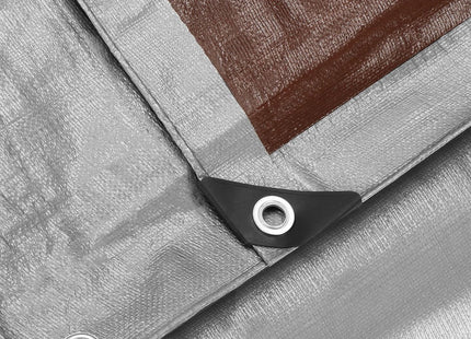 Afdekzeil | Dekzeil | Zeildoek | Waterdicht | PVC | 3 x 3 m | 210 g/m2 | Grijs/Bruin