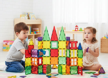 Springos® Magnetisch speelgoed - Speelgoed Kasteel - 100 Stuks - Montessori speelgoed - Speelgoed kinderen