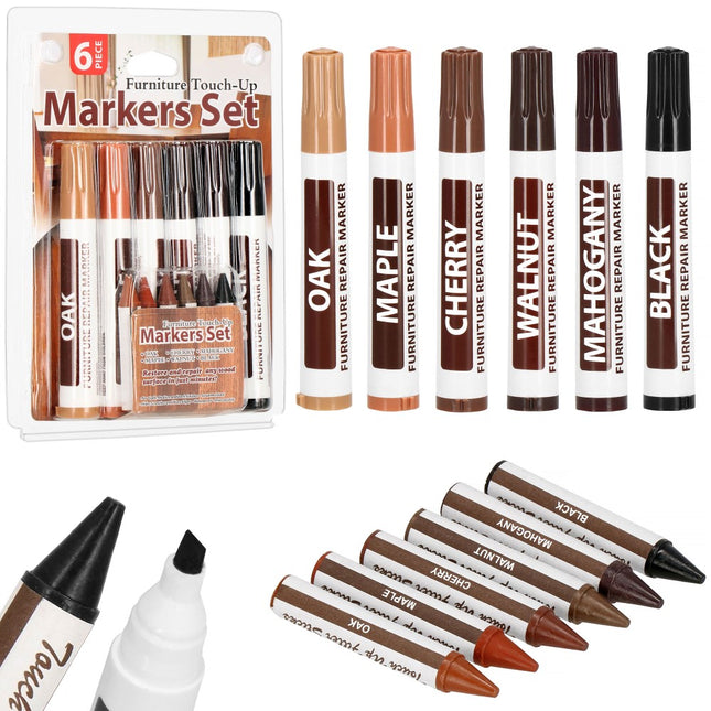 Meubel Reparatie Stift | Meubelstift | Meubelstiften Voor Reparatie | 6 Kleuren