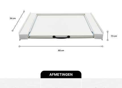 Muntel® Tussenstuk Wasmachine Droger - Stapelkit Wasmachine Droger - Universeel - Uitschuifbare werkblad - Wit