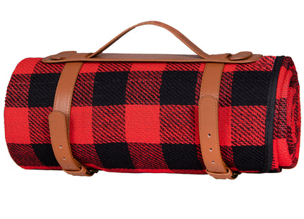 Picknick Kleed | Picknickdeken | Buitenkleed | Picknick | 200 x 150 cm | Zwart/Rood