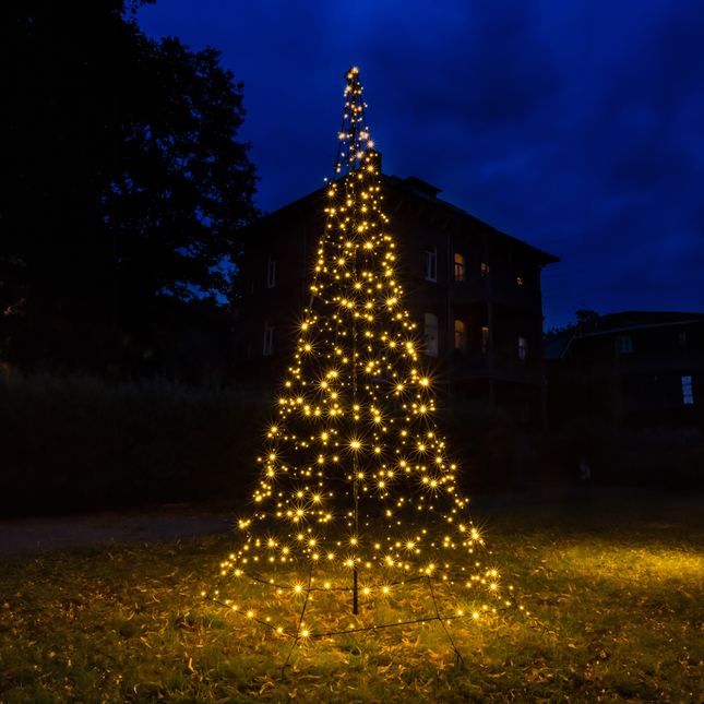 Galaxy LED Kerstboom - Vlaggenmast Verlichting - Inclusief Mast - 3 Meter - Warm wit - 480 LED