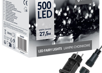 Kerstverlichting | 27,5 m | 500 LED | Koud Wit | 8 Lichtfuncties