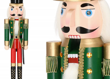 Notenkraker Kerst | 60 cm | Groen/Rood/Goud/Zwart