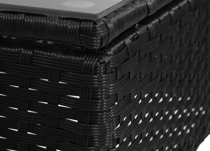 Tuinset - 3 Delig - Stoelen - Tafel - Rotan - Zwart/ Ecru