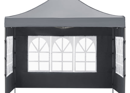 Partytent - 300x300xcm - Hoogte Verstelbaar - PVC - Polyester - Harmonica- Frame -Donkergrijs