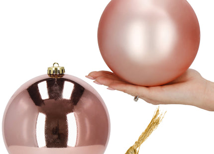 Kerstballen | 2 Stuks | 15 cm | Rose Goud