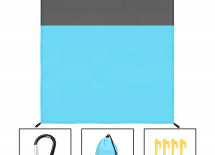Strandmat | Strandkleed | Picknickkleed | 200 x 210 cm | Blauw/Grijs