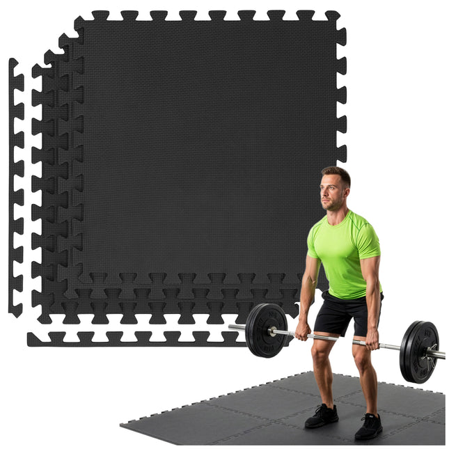 Puzzelmat | Fitness Vloer | Fitnessmat | Fitnesstegels | 60 x 60 cm | Set van 4 | Anti-slip | EVA-schuim | 2 Cm