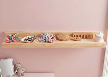 Wandplank - Boekenplank - Ophangbaar - Kruidenplank- Naturel - Grenenhout - 10 Kg - 30 cm - 2 Stuks