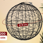 Lichtbol - Kerstversiering - Warm Wit - Flash Optie - Indoor & Outdoor - 200 Led - Ø 18 - Dimmer - 8/16 Timer