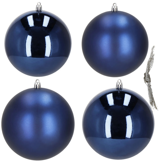 Kerstballen | 4 Stuks | 12 cm | Marineblauw