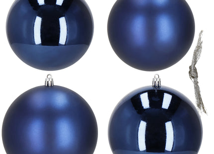 Kerstballen | 4 Stuks | 12 cm | Marineblauw