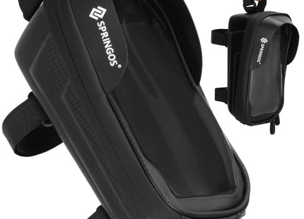 Fietstas - Inclusief Telefoonhouder - Waterdicht - Etui/Tas -  Klittenband - Zwart - Transparant