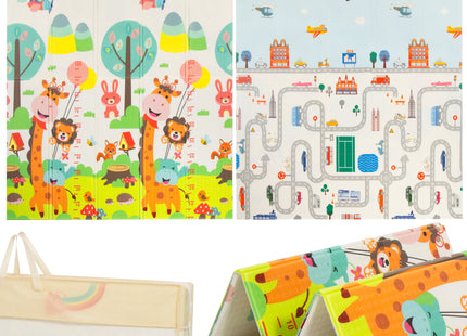 Speelmat | Speelmat Foam | Inklapbaar | 150 x 200 cm | Verkeer | Dieren