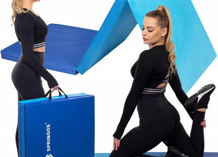 Fitnessmat | 3 Delig | 180 x 60 x 5.5 cm | Blauw