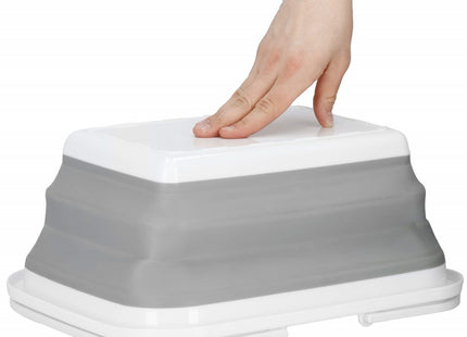 Wasmand | Opvouwbare Wasmand | Rechthoek | 8.5L | Grijs/Wit