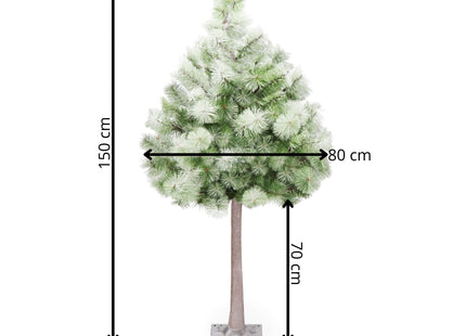 Kunstkerstboom Op Stam | Kunststof | 150 cm | Met Verlichting | Sneeuw | 128 LED
