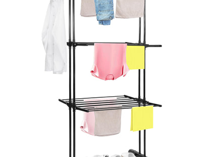 Wasrek - Droogtoren - Droogrek - 4 - Etages - Inklapbaar - Inclusief- Wielen - Draaibaar - 180x75,5x49 cm