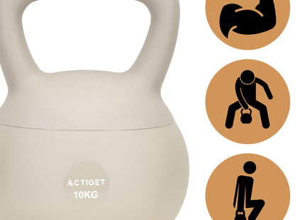 Actiget® Zachte Kettle Bell | Kettlebell | 10 kg | Beige