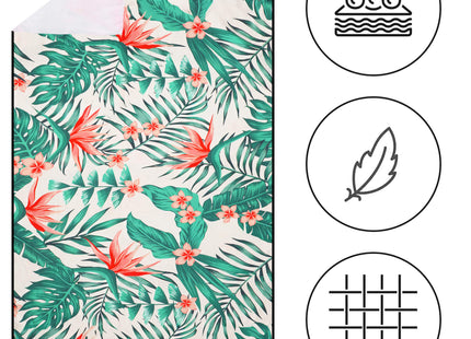 Strandmat | Strandkleed | Strandlaken | Zandvrij | 90 x 180 cm | Bloemen