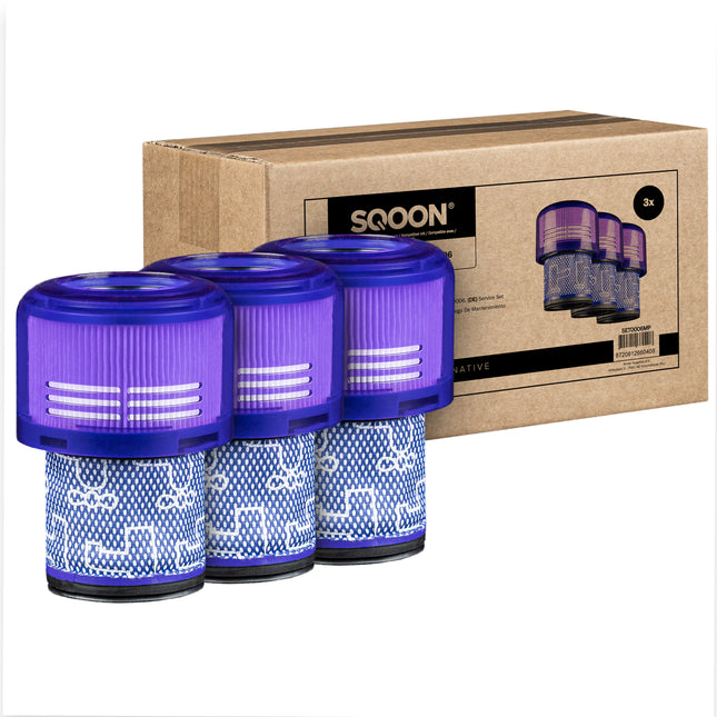 SQOON® Filterset geschikt voor Dyson V11 & V15 stofzuigers - Voordeelset van 3 stuks -Gelijk aan model: 970013-02 - Ideaal voor optimale filtratie en behoud van zuigkracht