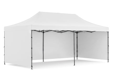 Partytent - 600x300x310xcm - Hoogte Verstelbaar - PVC - Polyester - Harmonica- Frame - Wit