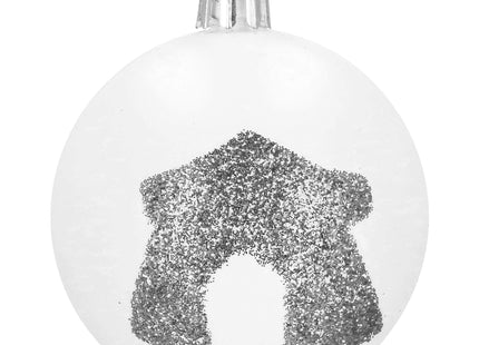 Kerstballen | 30 Stuks | 6 cm | Zilver/ Wit