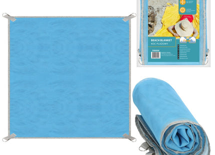 Strandmat | Strandkleed | Strandlaken | Zandvrij | 200 x 200 cm | Blauw/Grijs
