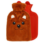 Warmwaterkruik- Pluche - Beer -Hoes - 1L - Inhoud - Pijnverlichting- Ontspanning - Bruin