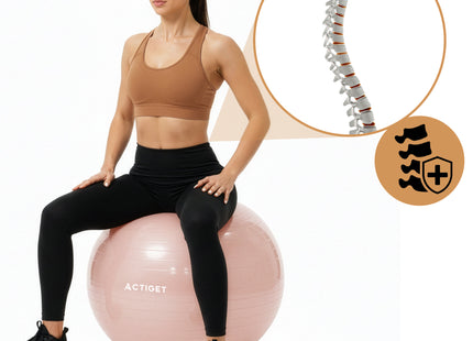 Fitnessballen - Yoga Bal - Pilates - Zwangerschap - Met Pomp - PVC - Roze - 150 Kg - 65 Cm