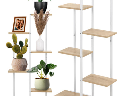 Plantenrek - Plantenstandaard - Bloemenstandaard - Bloementrap - Metaal - 6 - Laags - 60 X 20 X 113 CM - Wit