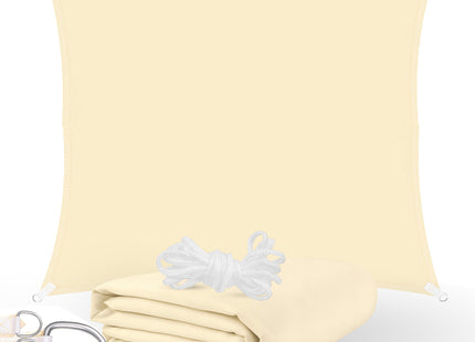 Schaduwdoek | Zonnezeil | Vierkant | 3 x 3 m | 90% Schaduw | Crème | 160 g/m2
