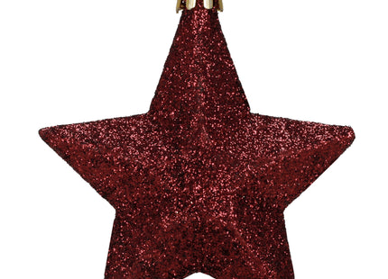 Kerstballen | 18 Stuks | Paars |  Bordeauxrood | Mat | Glanzend | Glitter