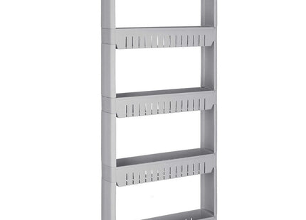 Keukentrolley | Keukentrolley Op Wieltjes | Badkamer Trolley | Opbergrek | 5 Niveaus | 131,5 x 54 x 12.5 cm | Grijs